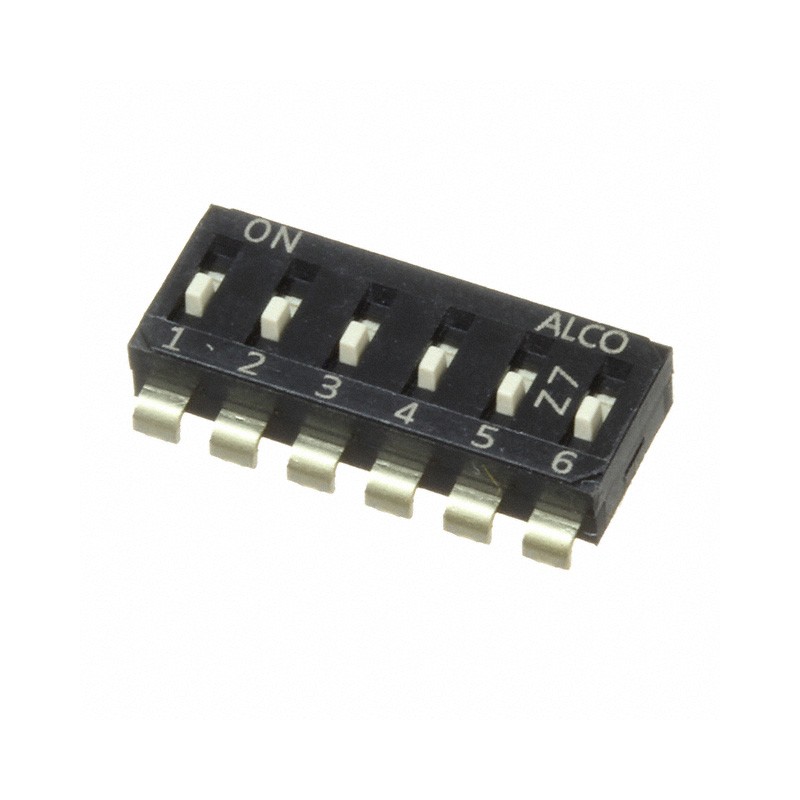 10 pcs : EDS06SNNNTU04Q - SWITCH SLIDE DIP SPST 0.025A 24V
