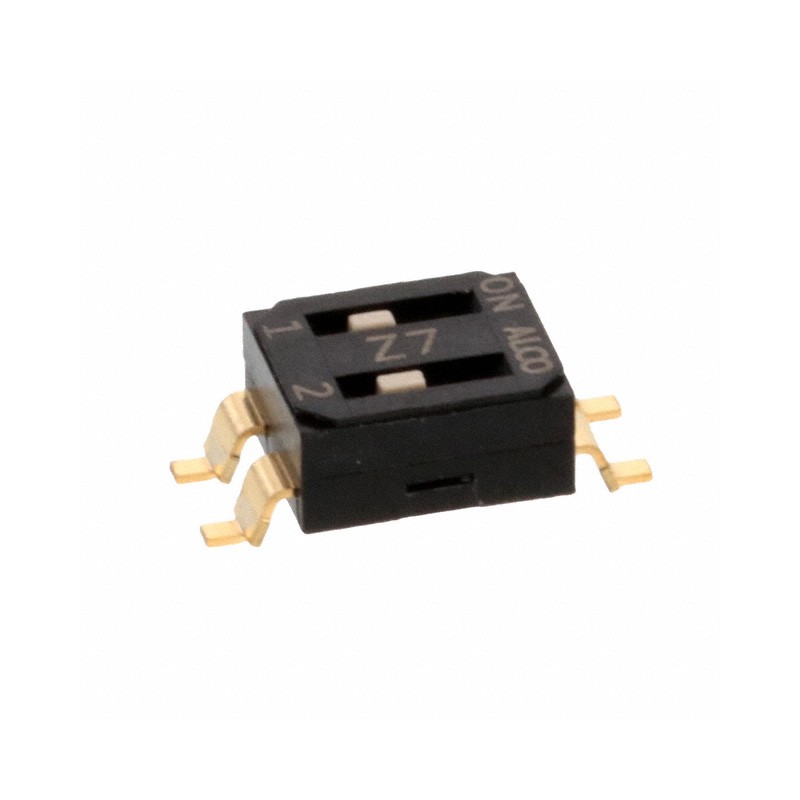 10 pcs : EDS02SGRNTU04Q - SWITCH SLIDE DIP SPST 0.025A 24V