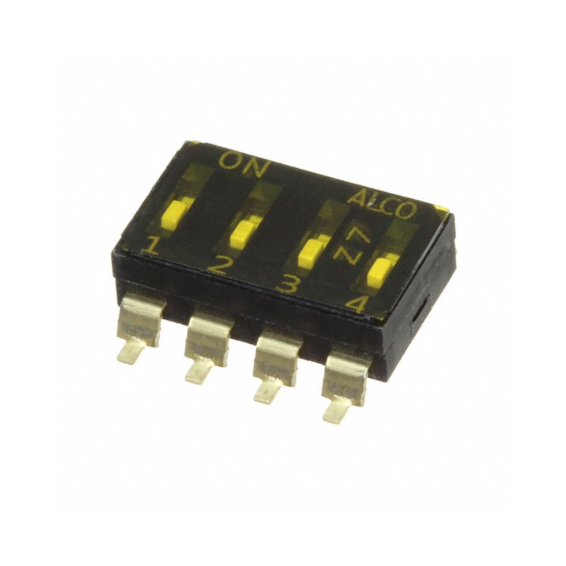 10 pcs : EDS04SGRSTU04Q - SWITCH SLIDE DIP SPST 0.025A 24V