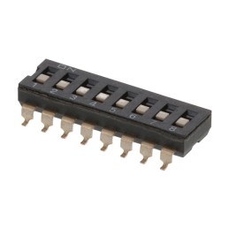10 pcs : DS04-254-2-08BK-SMT-TR - SWITCH SLIDE DIP SPST 0.025A 24V
