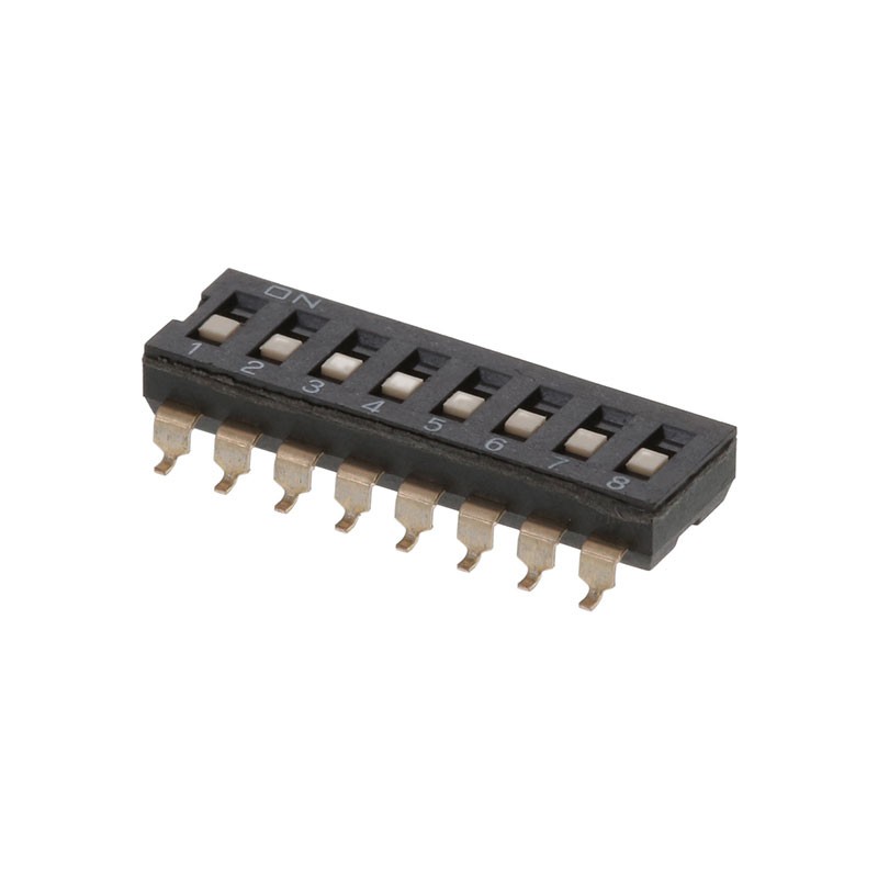 10 pcs : DS04-254-2-08BK-SMT-TR - SWITCH SLIDE DIP SPST 0.025A 24V