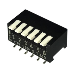 10 pcs : 193-6MS - SWITCH PIANO DIP SPST 0.05A 24V