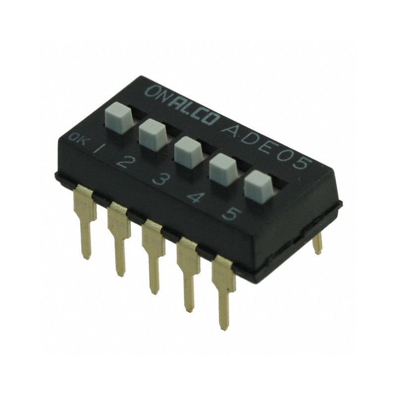 10 pcs : 1825057-4 - SWITCH SLIDE DIP SPST 0.1A 24V