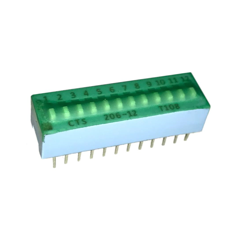 10 pcs : 206-12ST - SWITCH SLIDE DIP SPST 0.05A 24V