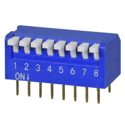 10 pcs : DS02C-254-1L-08BE - SWITCH PIANO DIP SPST 0.025A 24V