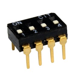 10 pcs : KT04RTH - SWITCH SLIDE DIP SPST 0.025A 24V