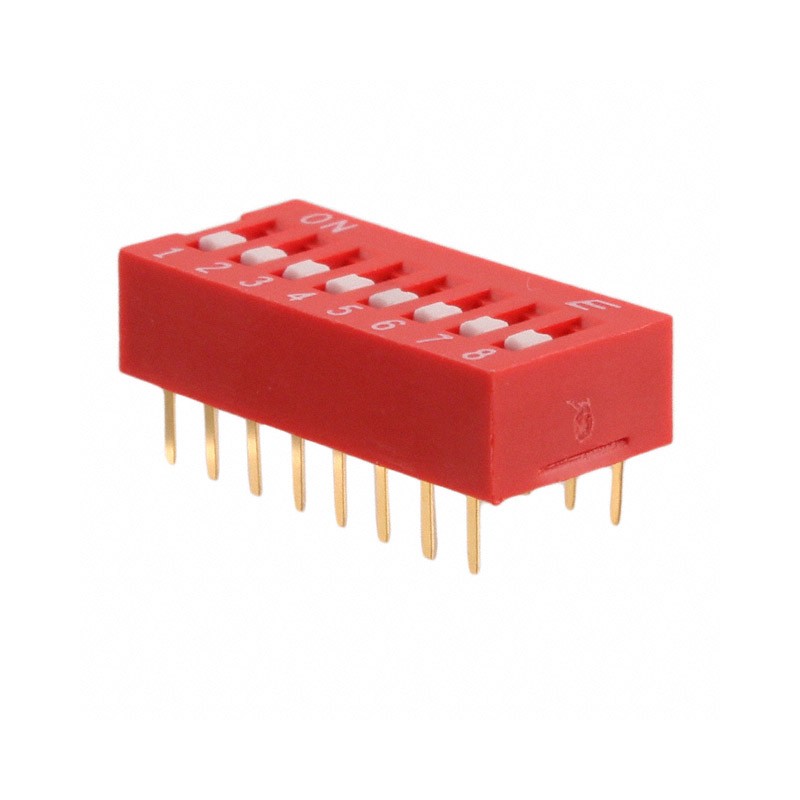 10 pcs : KAS1108RT - SWITCH SLIDE DIP SPST 0.025A 24V