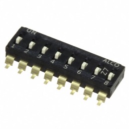 10 pcs : EDS08SGNNTU04Q - SWITCH SLIDE DIP SPST 0.025A 24V