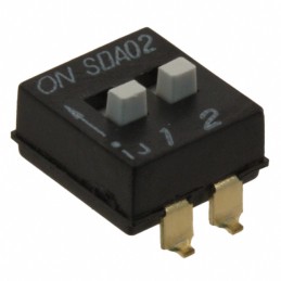 10 pcs : SDA02H1SBD - SWITCH SLIDE DIP SPST 0.025A 24V