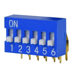 10 pcs : DS03-254-06BE - SWITCH SLIDE DIP SPST 0.025A 24V