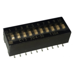 10 pcs : 204-10ST - SWITCH SLIDE DIP SPST 0.05A 24V