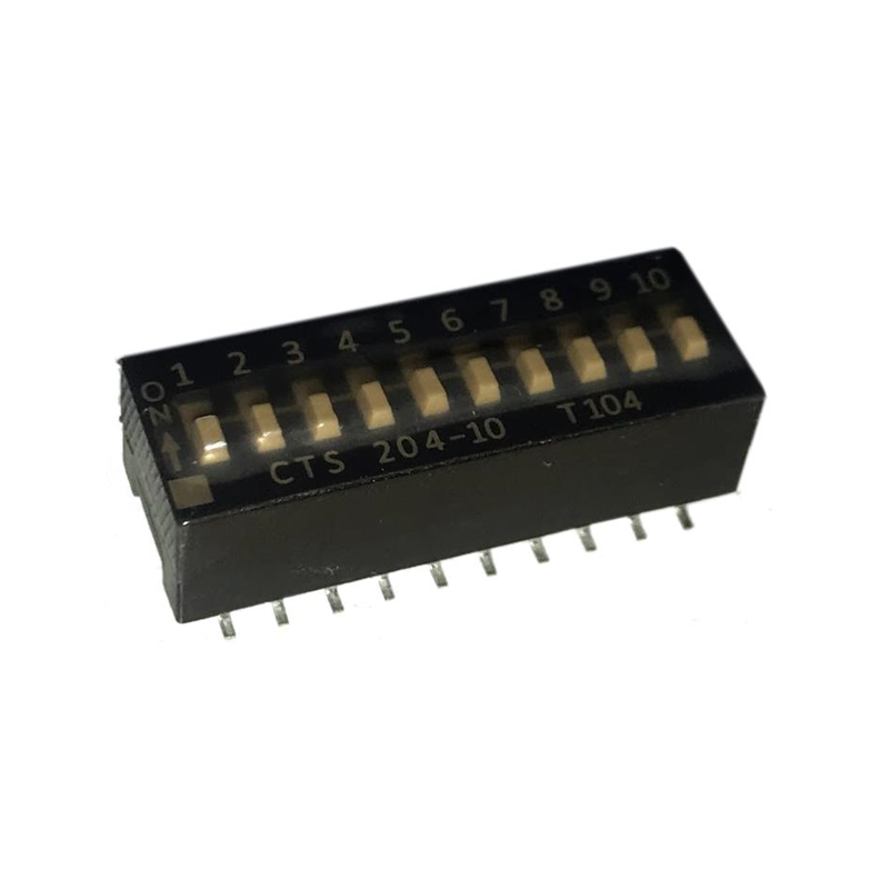 10 pcs : 204-10ST - SWITCH SLIDE DIP SPST 0.05A 24V