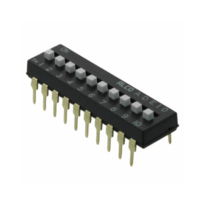 10 pcs : 1825057-9 - SWITCH SLIDE DIP SPST 0.1A 24V