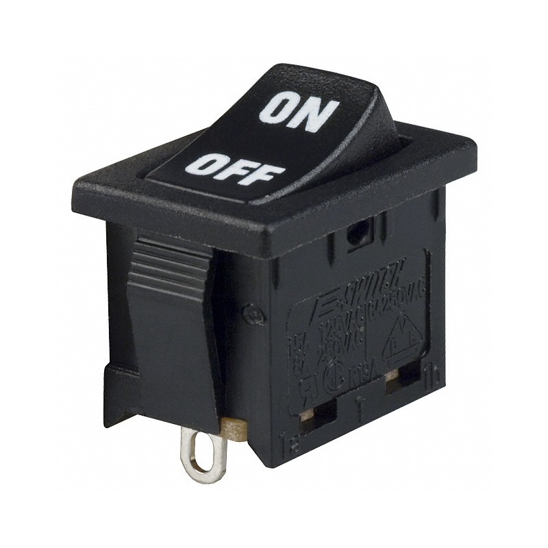 10 pcs : R1966ABLKBLKIS - SWITCH ROCKER SPST 15A 125V