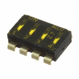 10 pcs : EDS04SNRSTU04Q - SWITCH SLIDE DIP SPST 0.025A 24V