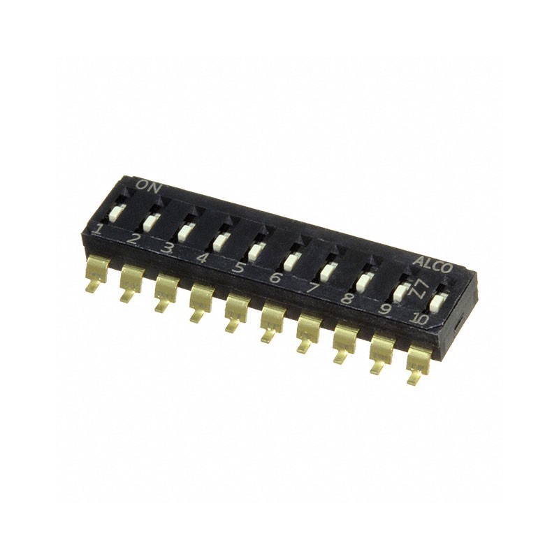 10 pcs : EDS10SGRNTU04Q - SWITCH SLIDE DIP SPST 0.025A 24V