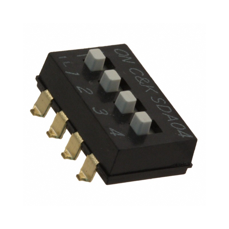 10 pcs : SDA04H1SBDR - SWITCH SLIDE DIP SPST 0.025A 24V
