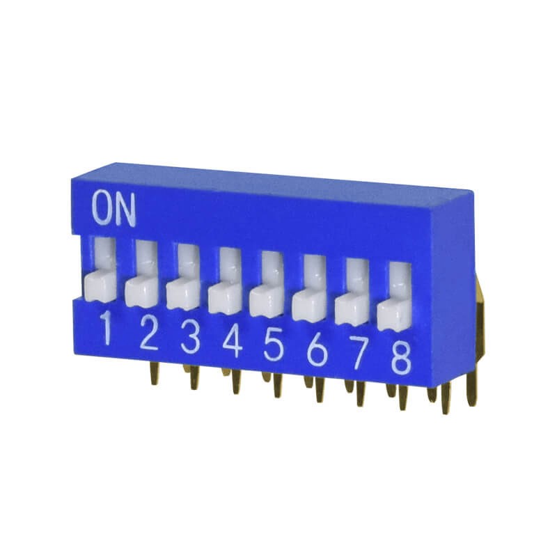 10 pcs : DS03-254-08BE - SWITCH SLIDE DIP SPST 0.025A 24V