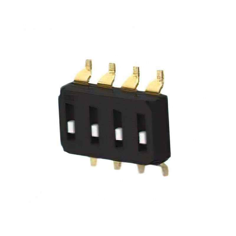 10 pcs : EDS04SGRSTR04Q - SWITCH SLIDE DIP SPST 0.025A 24V