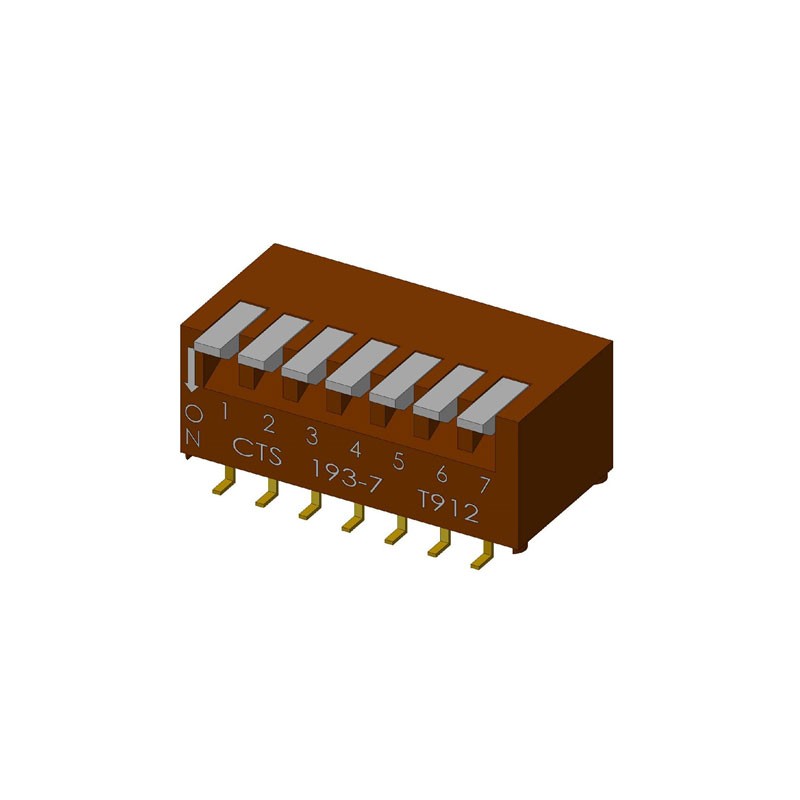 10 pcs : 193-7MS - SWITCH PIANO DIP SPST 0.05A 24V