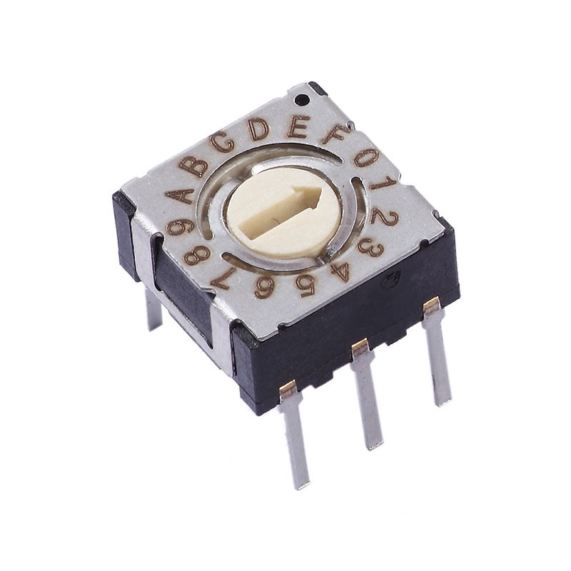 10 pcs : 220ADA16 - SWITCH ROTARY DIP HEX 0.1A 50V