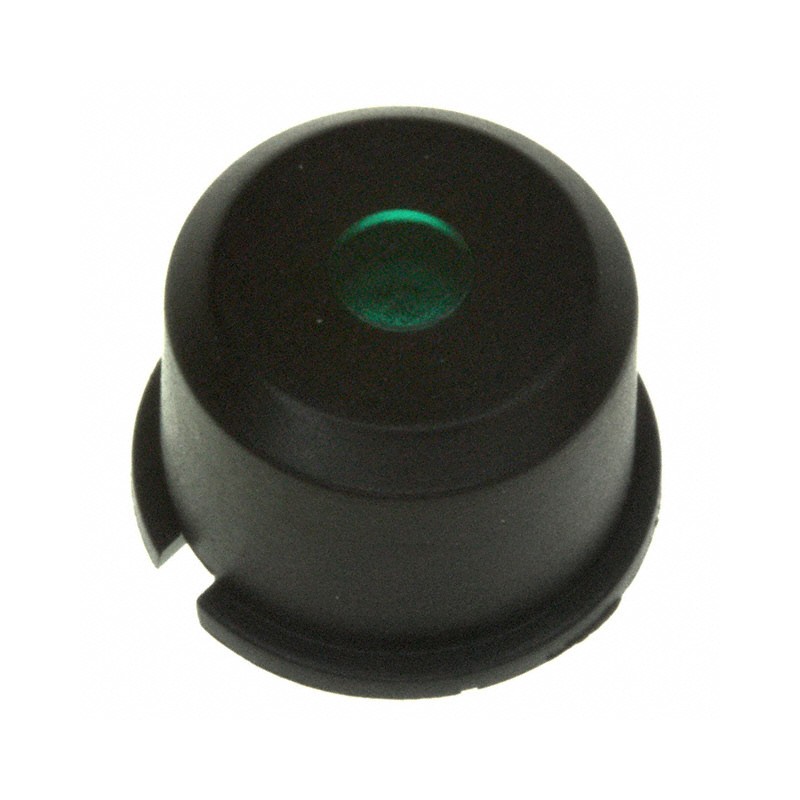 10 pcs : 1E092 - CAP TACTILE ROUND BLK/GRN LENS