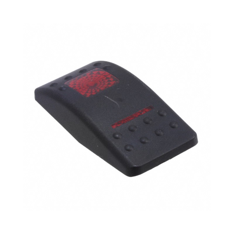 10 pcs : VVASC00-000 - CAP ROCKER RECT BLK/RED LENS