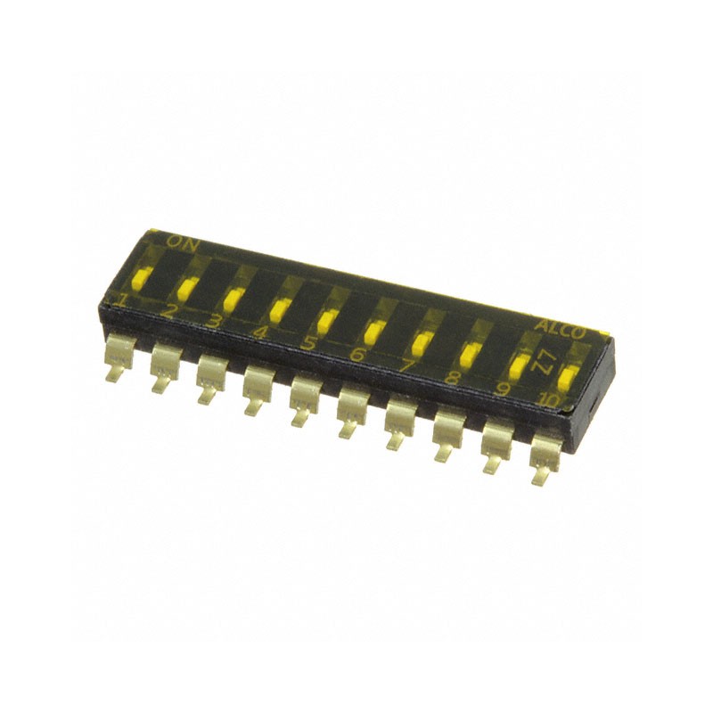10 pcs : EDS10SGRSTU04Q - SWITCH SLIDE DIP SPST 0.025A 24V