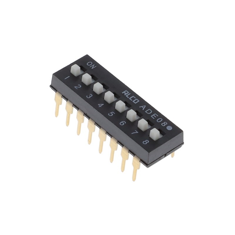 10 pcs : ADE08A04 - SWITCH SLIDE DIP SPST 0.1A 24V