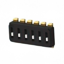 10 pcs : EDS06SNRSTR04Q - SWITCH SLIDE DIP SPST 0.025A 24V