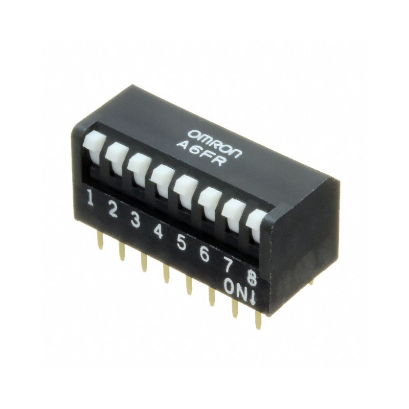 10 pcs : A6FR-8101 - SWITCH PIANO DIP SPST 0.025A 24V