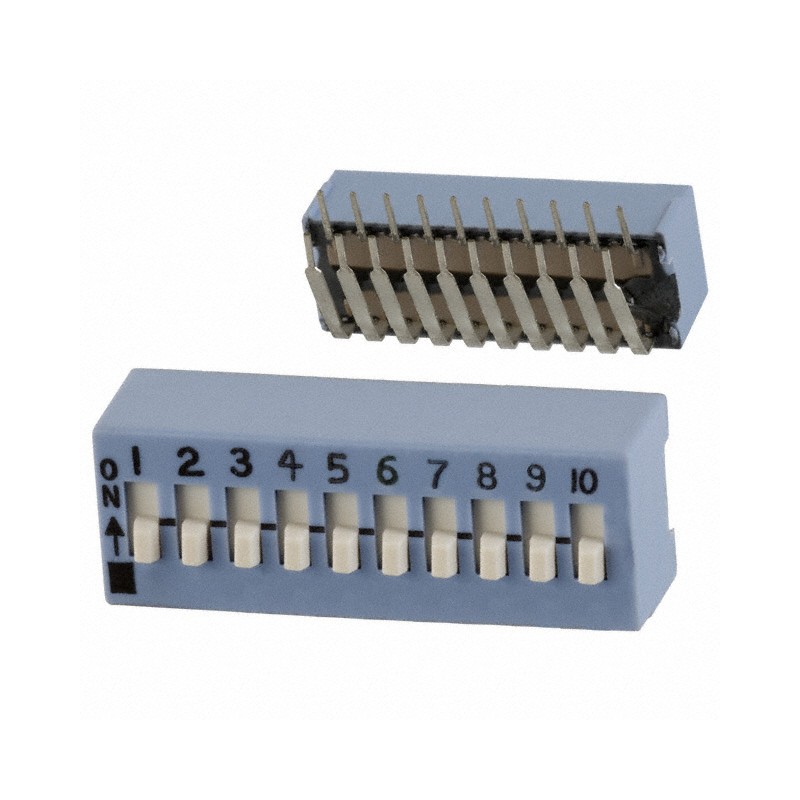 10 pcs : 206-10RAST - SWITCH SLIDE DIP SPST 0.05A 24V