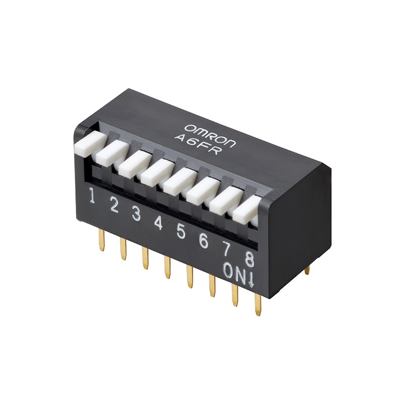 10 pcs : A6FR-8104 - SWITCH PIANO DIP SPST 0.025A 24V