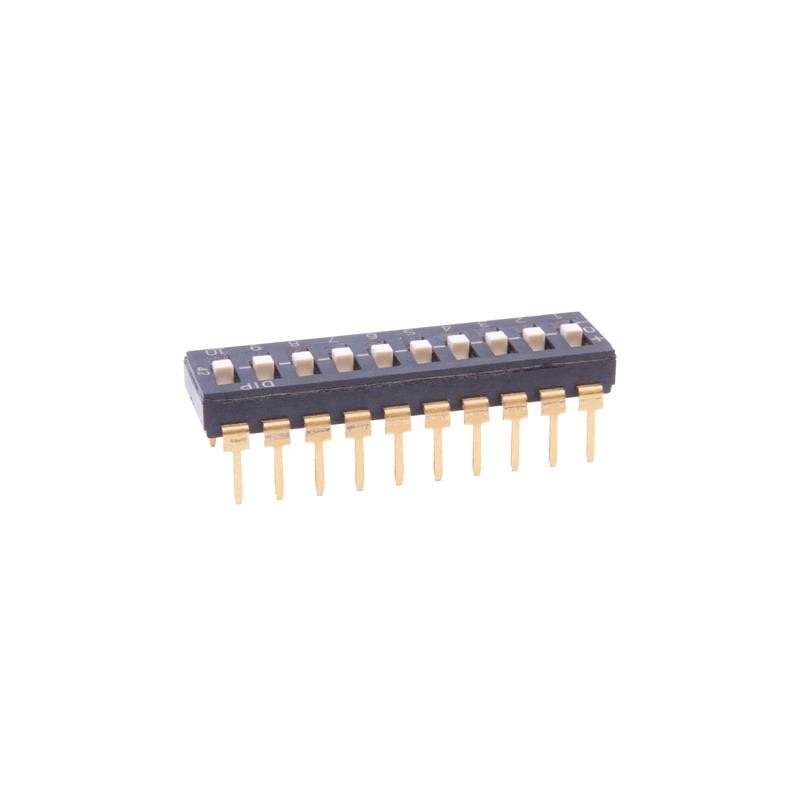 10 pcs : KAD10LHGT - SWITCH SLIDE DIP SPST 0.1A 50V