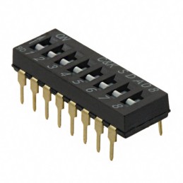 10 pcs : SDA08H0BD - SWITCH SLIDE DIP SPST 0.025A 24V