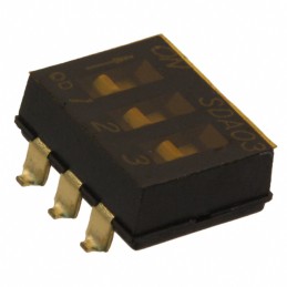 10 pcs : SDA03H0SBR - SWITCH SLIDE DIP SPST 0.025A 24V