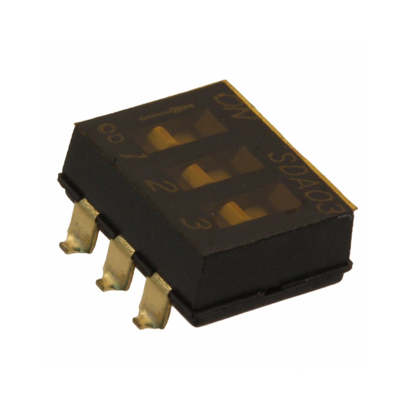 10 pcs : SDA03H0SBR - SWITCH SLIDE DIP SPST 0.025A 24V
