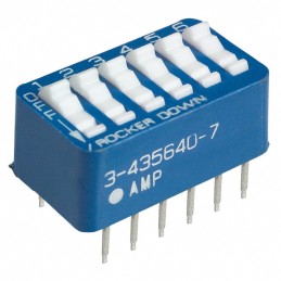 10 pcs : 3-5435640-7 - SWITCH ROCKER DIP SPST 0.06A 5V
