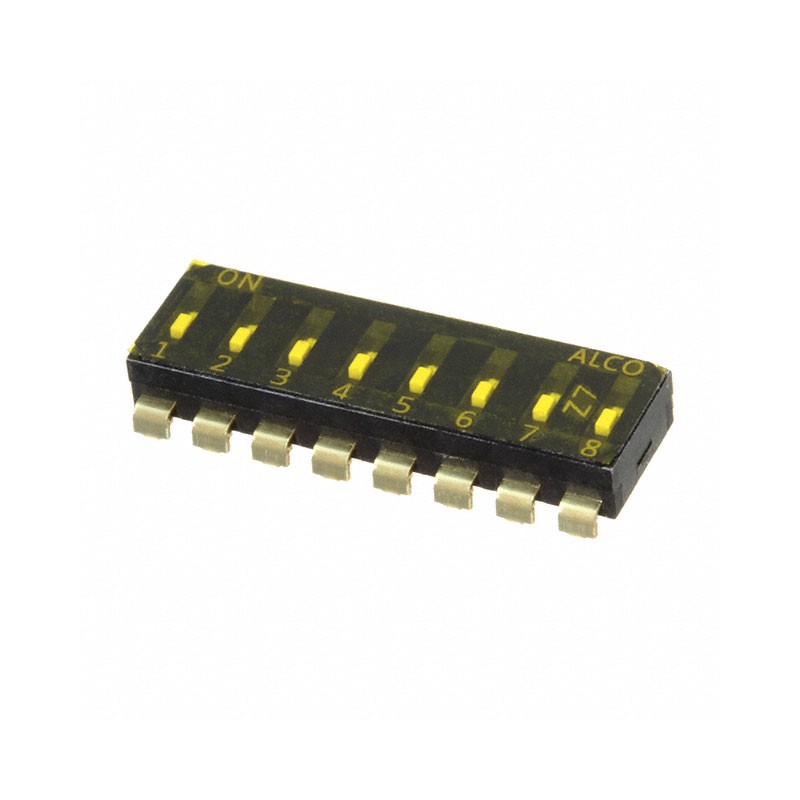 10 pcs : EDS08SNRSTU04Q - SWITCH SLIDE DIP SPST 0.025A 24V