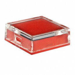 10 pcs : AT3076JC - CAP PUSHBUTTON SQUARE CLEAR/RED