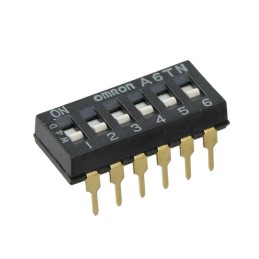 10 pcs : A6TN-6101 - SWITCH SLIDE DIP SPST 0.025A 24V