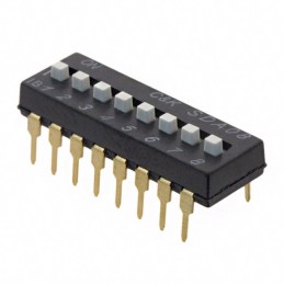 10 pcs : SDA08H1BD - SWITCH SLIDE DIP SPST 0.025A 24V