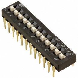 10 pcs : SDA12H1BD - SWITCH SLIDE DIP SPST 0.025A 24V