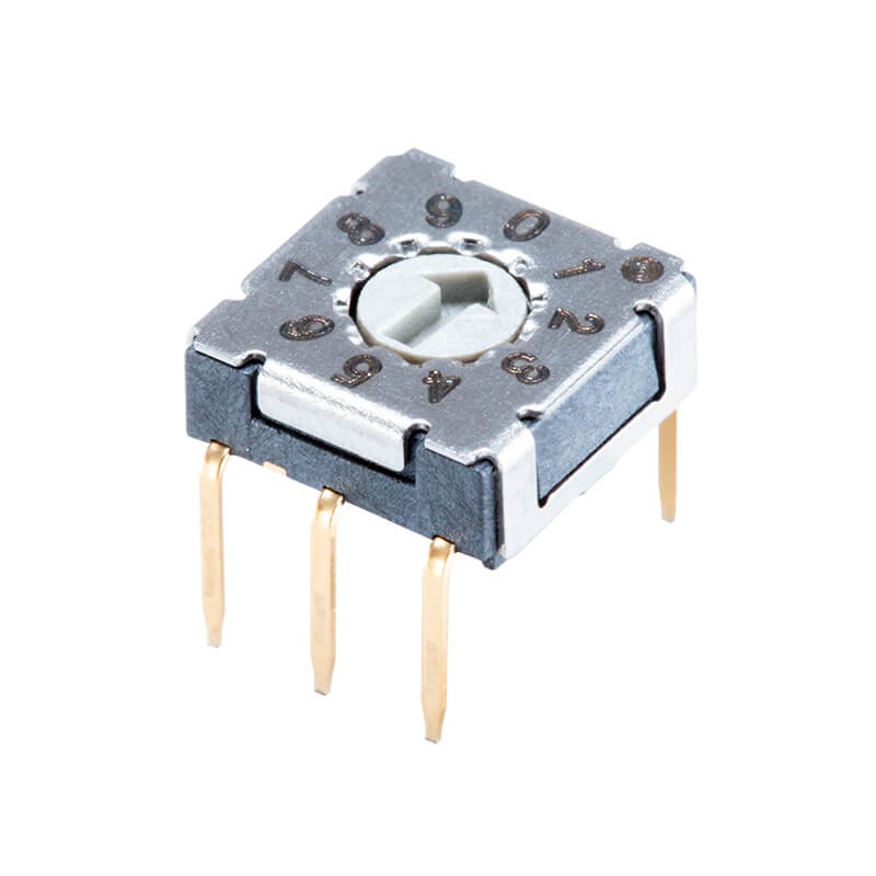 10 pcs : RDS-10S-7229-A-D - SWITCH ROTARY DIP BCD 0.1A 50V