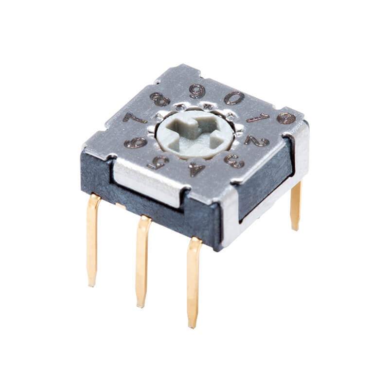 10 pcs : RDS-10S-7229-C-D - SWITCH ROTARY DIP BCD 0.1A 50V