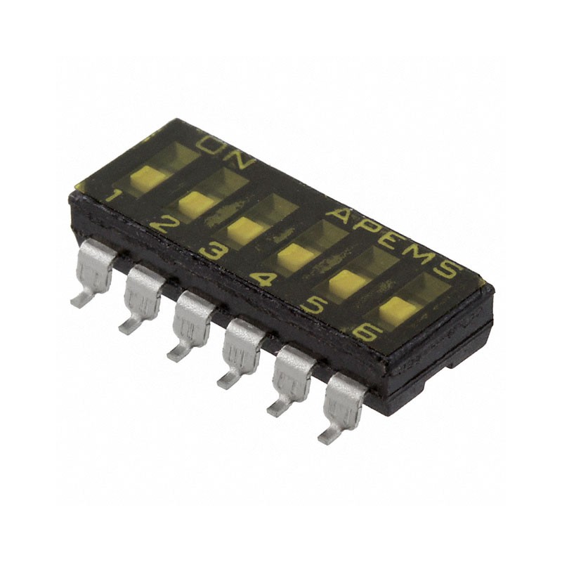 10 pcs : DMR06TTR - SWITCH SLIDE DIP SPST 0.025A 24V