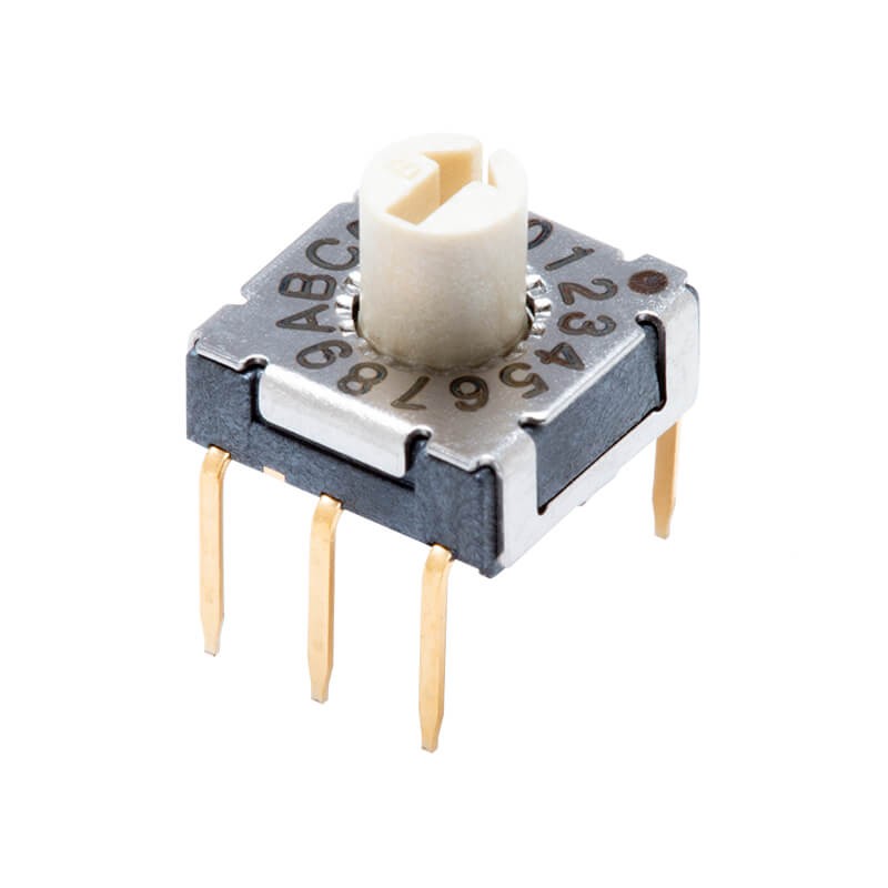 10 pcs : RDS-16S-7229-R-D - SWITCH ROTARY DIP HEX 0.1A 50V