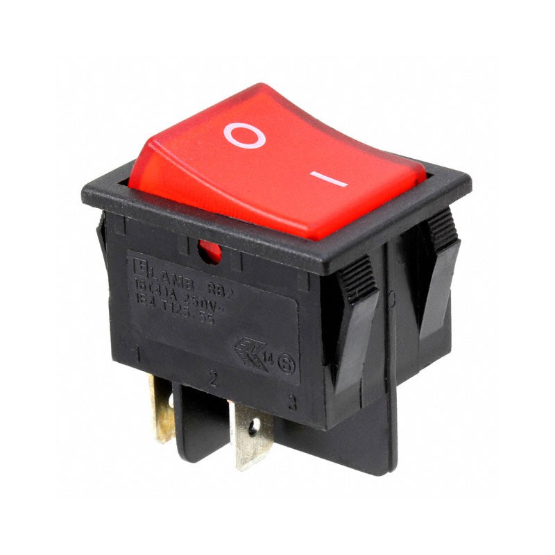 10 pcs : RB242C1021-114 - SWITCH ROCKER DPST 16A 125V