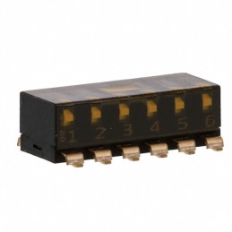 10 pcs : EDSP06SGRFSTU04 - SWITCH PIANO DIP SPST 0.025A 24V
