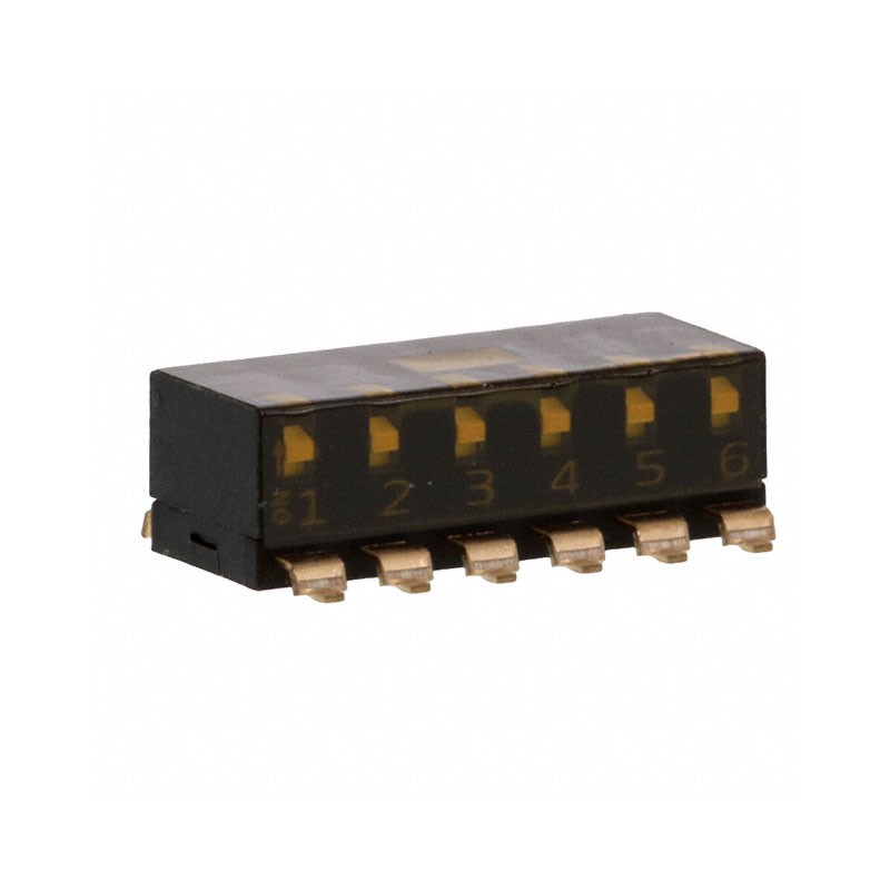 10 pcs : EDSP06SGRFSTU04 - SWITCH PIANO DIP SPST 0.025A 24V
